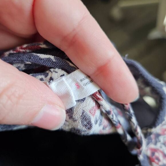 Lush Floral Blouse with Back Lace Up - Picture 7 of 8